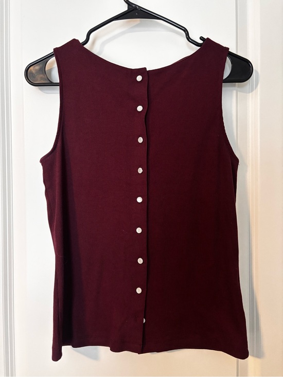 wild fable Tops - Wild Fable Sleeveless Ribbed Button-front Long Tank Top - Burgundy/maroon